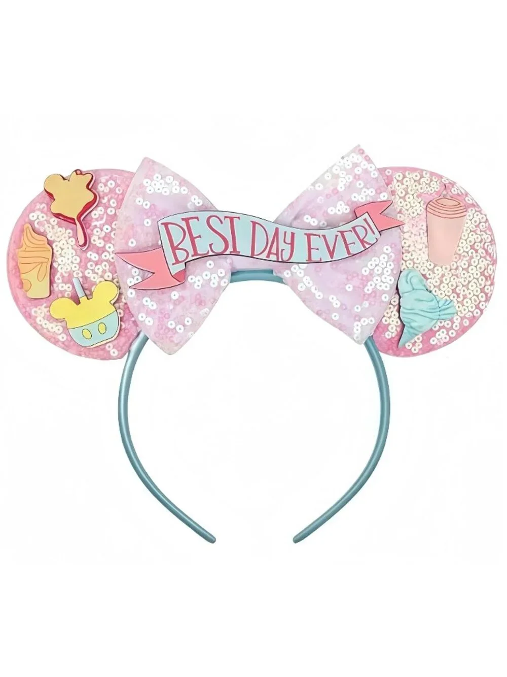 Women Light pink cloth Hair Handmade Mickey Mouse Costume Headband